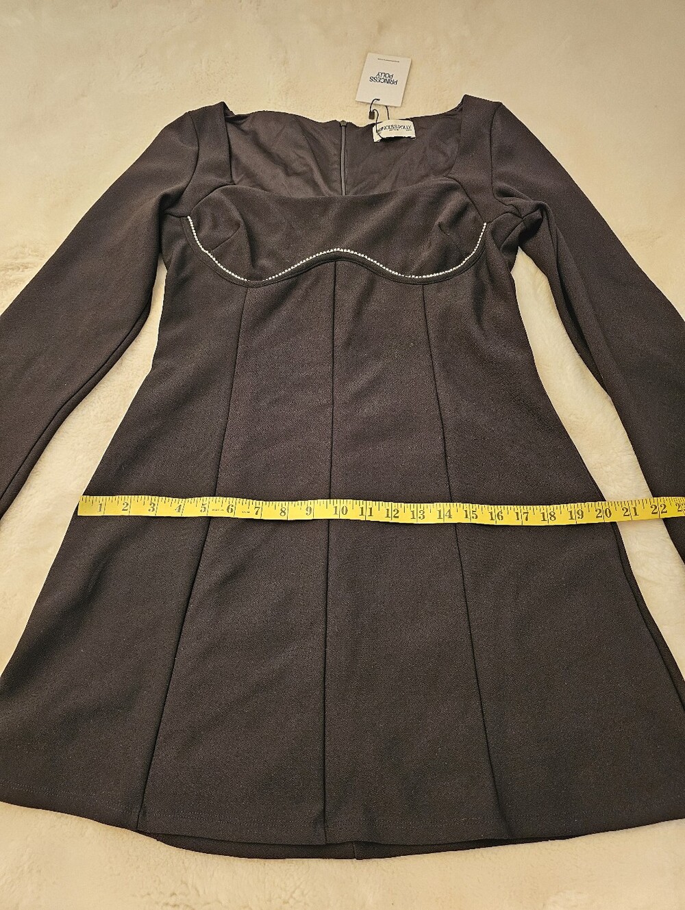 New Princess Polly Lunara Long Sleeve Mini Dress Size 12 - Picture 7 of 13
